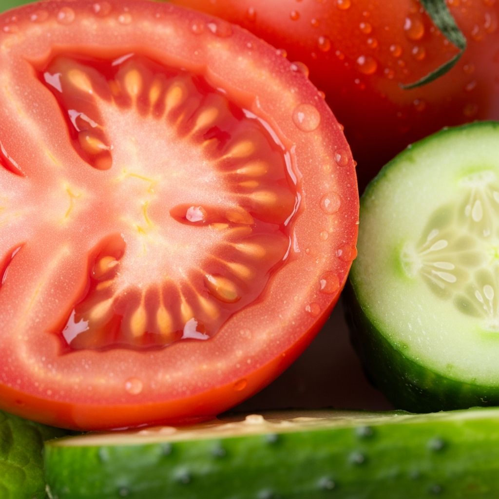 Water content in vegetables